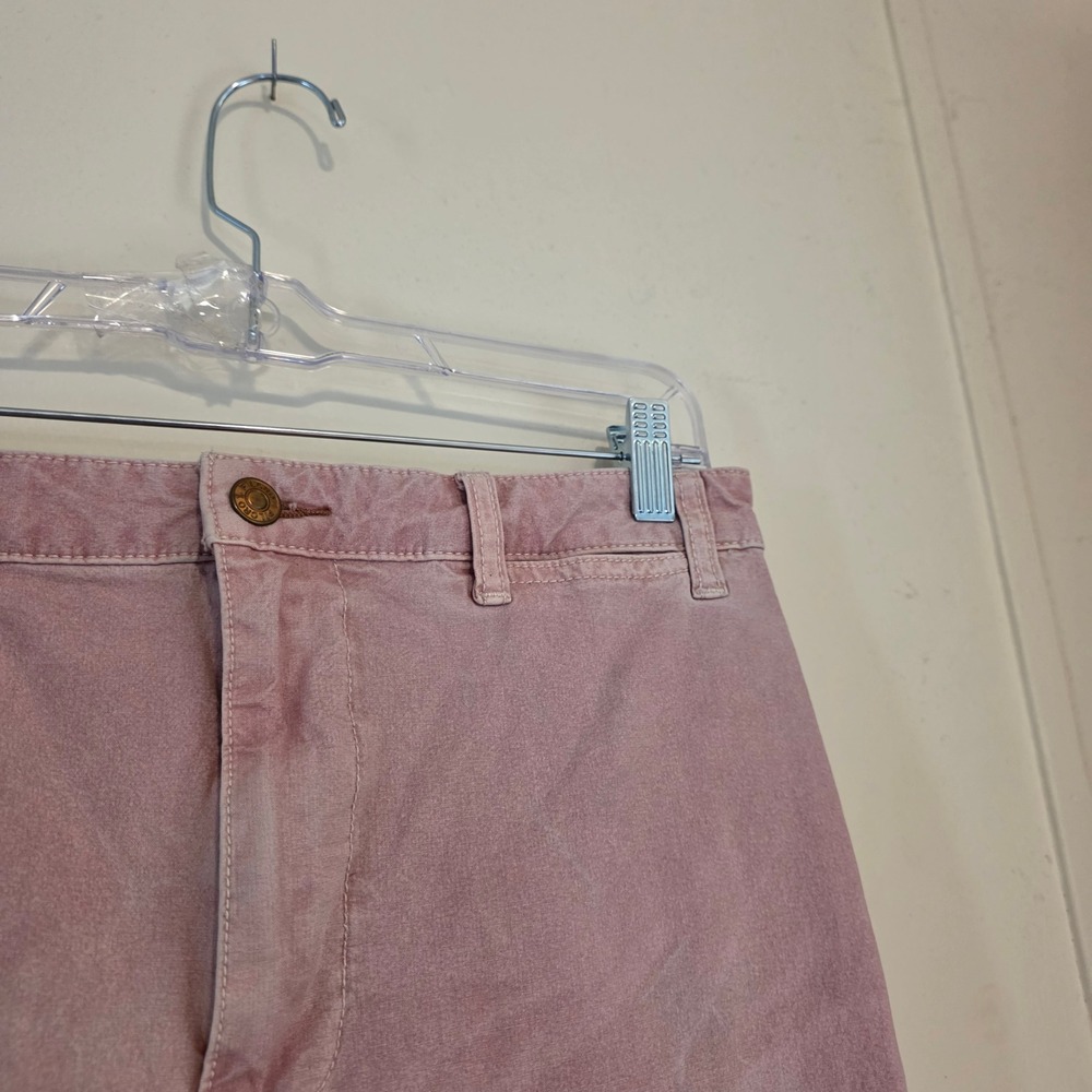 Pilcro Womens Wide Barrel Leg Jeans Size 30 Pink High Rise Faded Acid Wash Pants - Picture 2 of 10